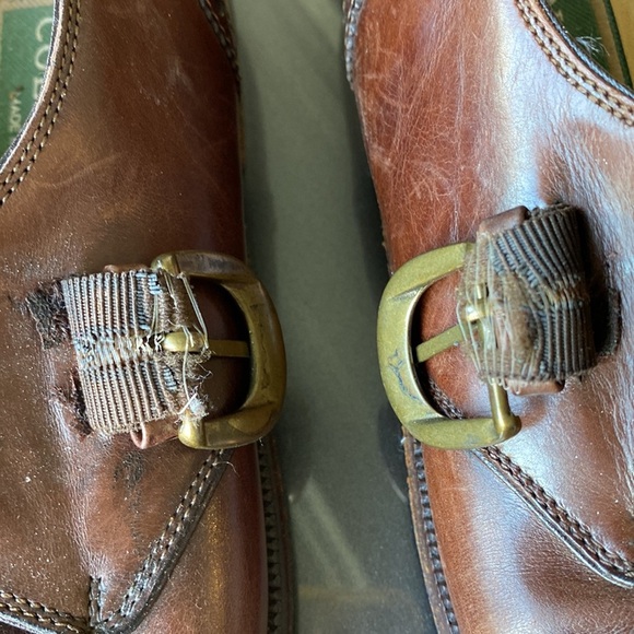 Cole Haan  Men's Dark Brown Leather Monk Strap Shoe Size 8.5 Made in Ita… - Picture 7 of 7